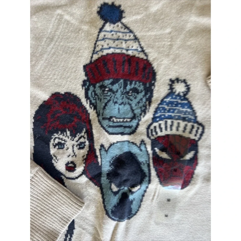 Disney 100 Holiday Boys Marvel Hulk Spiderman Christmas‎ Sweater Size Medium NWT